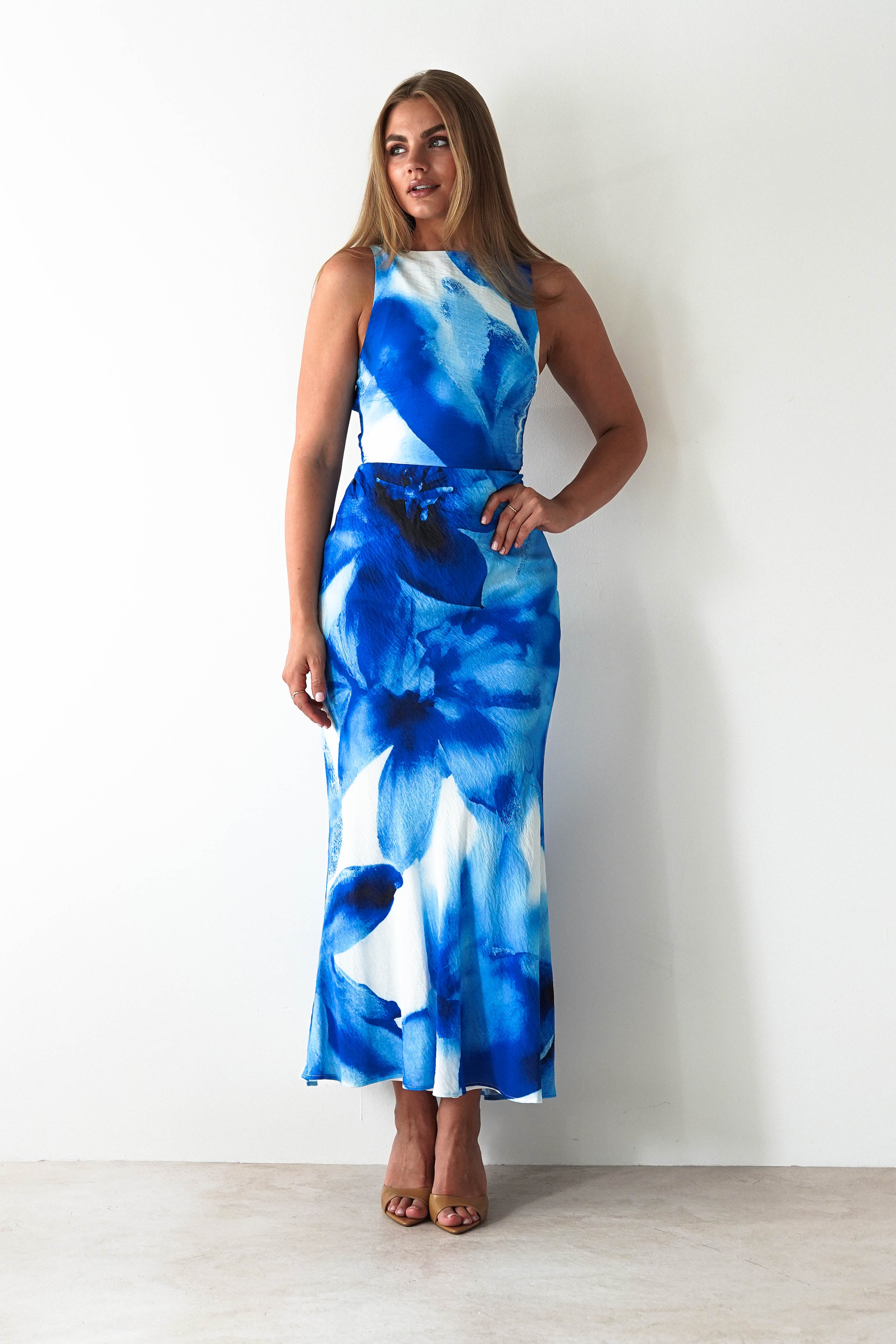 Vestido Ellarose Estampa azul