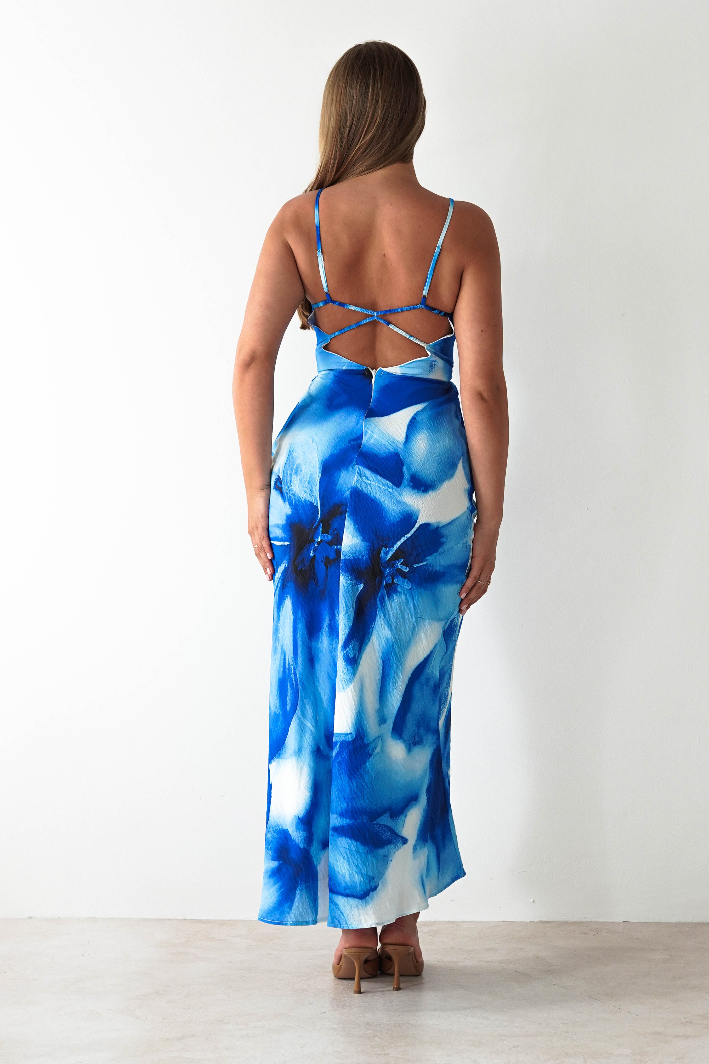 Vestido Ellarose Estampa azul
