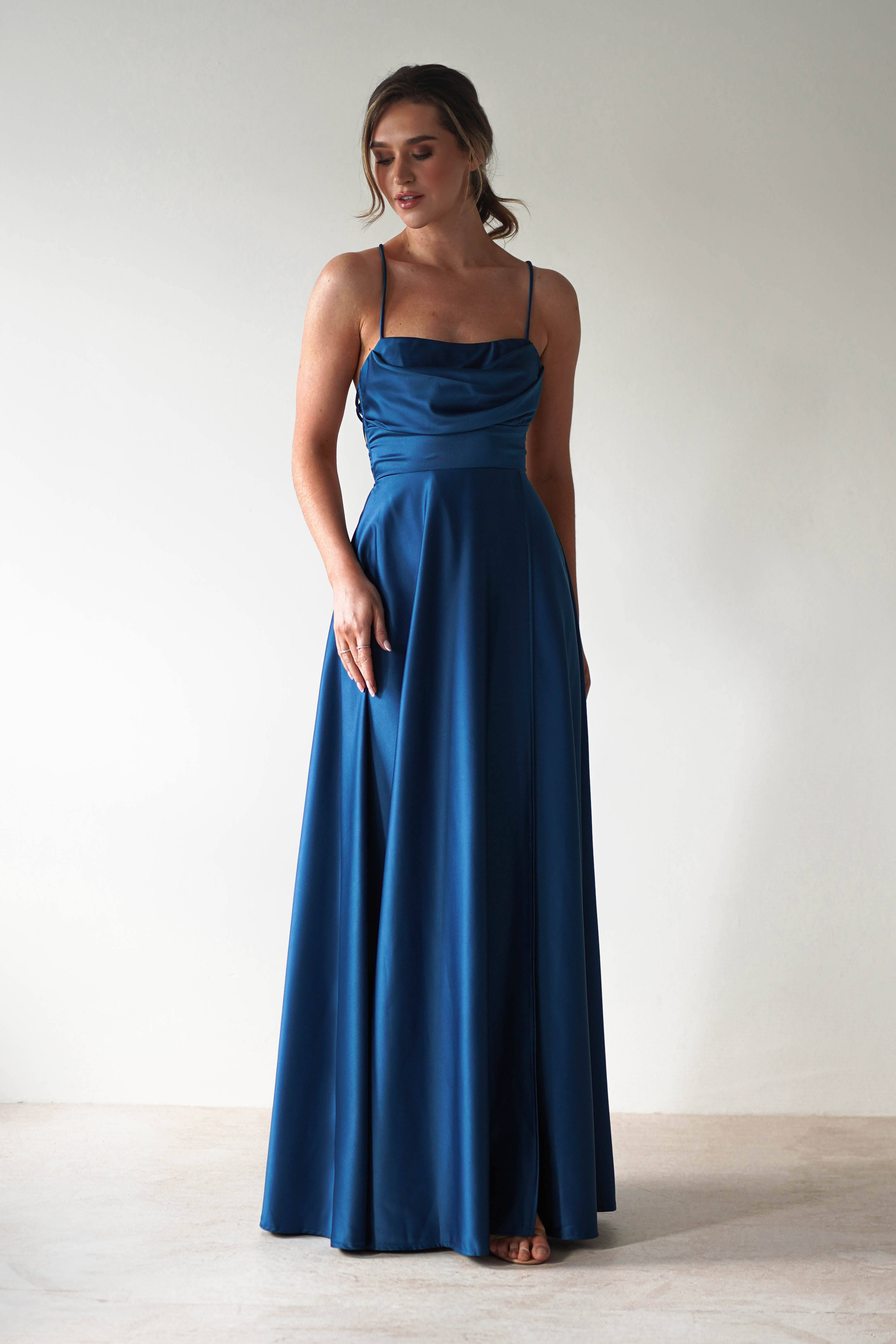 Vestido Shantal Azul-Petróleo Oceano