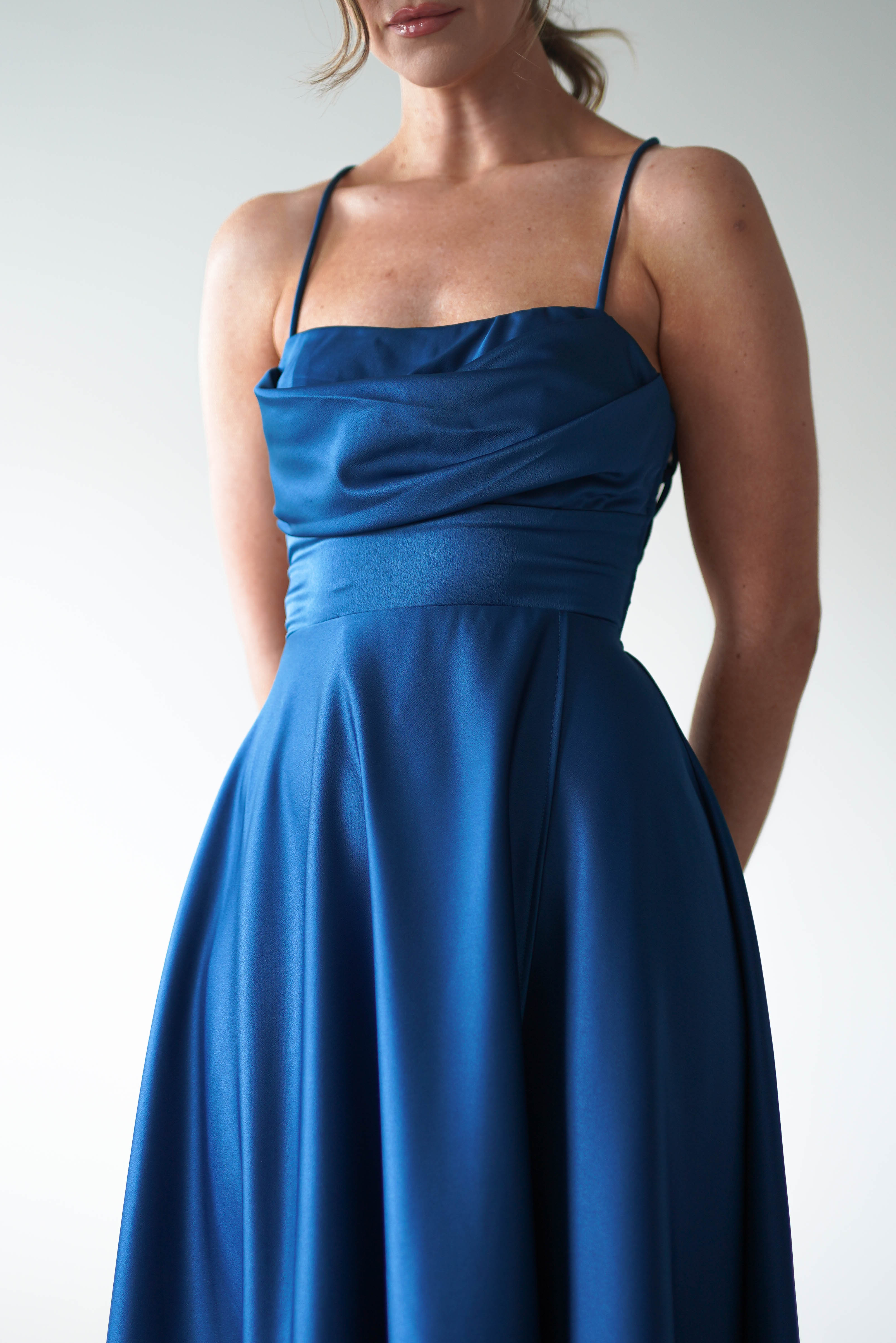 Vestido Shantal Azul-Petróleo Oceano