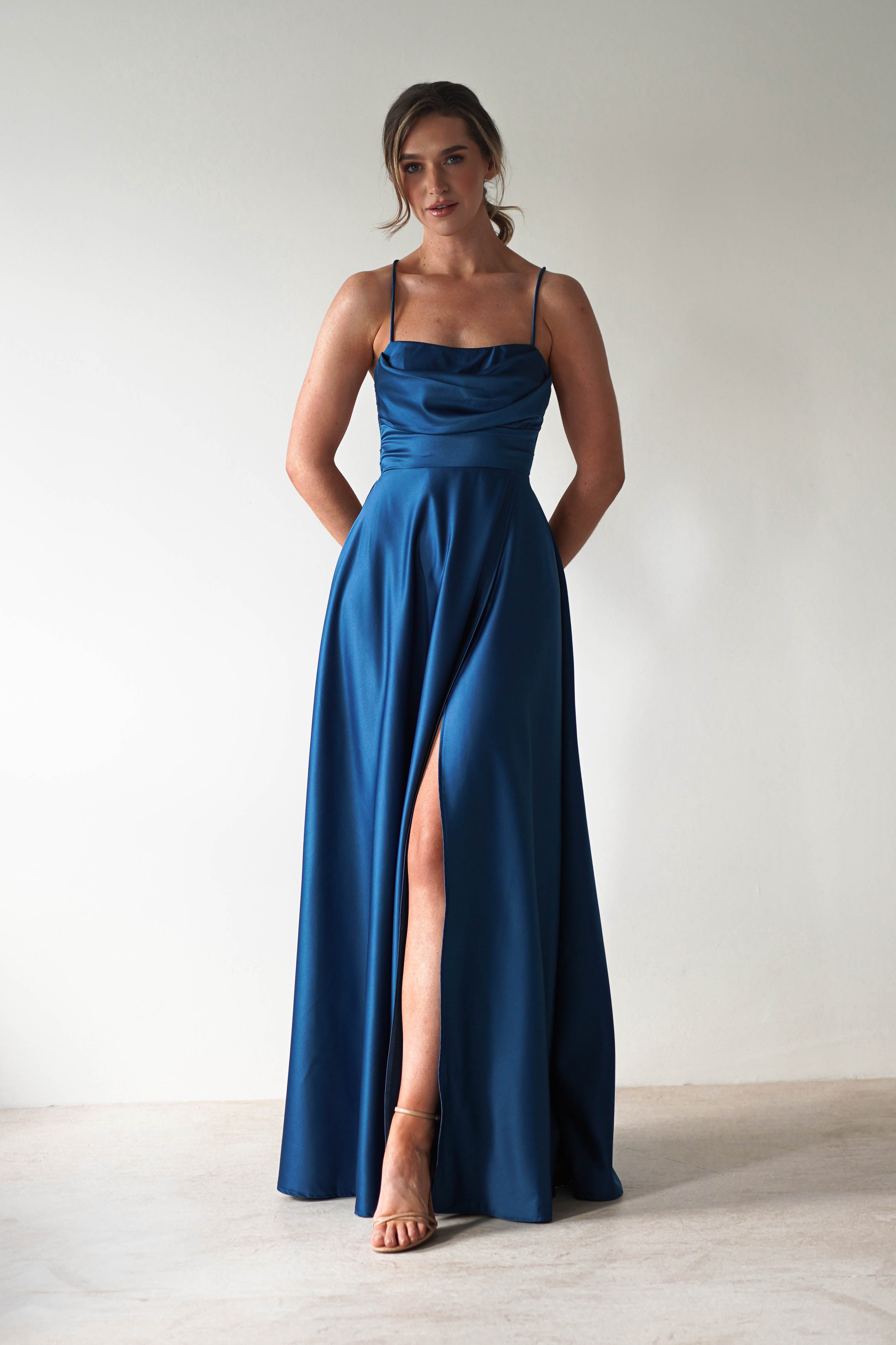 Vestido Shantal Azul-Petróleo Oceano